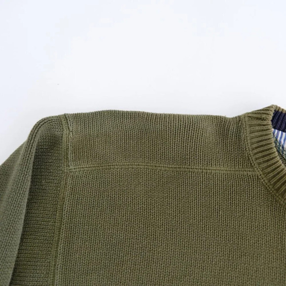 Vintage Y2K Tommy Hilfiger Olive Green  Crewneck Knit Sweater Size Medium - Picture 6 of 13